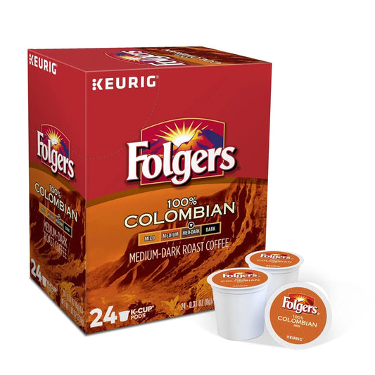 Folgers Lively Colombian K-Cup Single Cup for Keurig Brewers, 24 Count (Packaging May Vary)