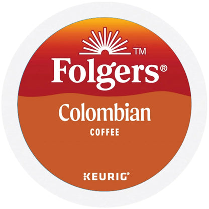 Folgers 100% Colombian Medium Roast Coffee, 96 Keurig K-Cup Pods
