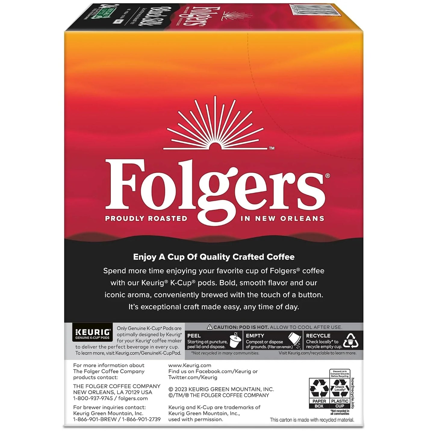 Folgers Black Silk Coffee Keurig Single Serve K-Cup Pods, Dark Roast, 24 Pods Per Pack, Case Of 4 Packs