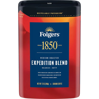 Folgers 1850 Expedition Blend Ground Coffee, 6 Canisters
