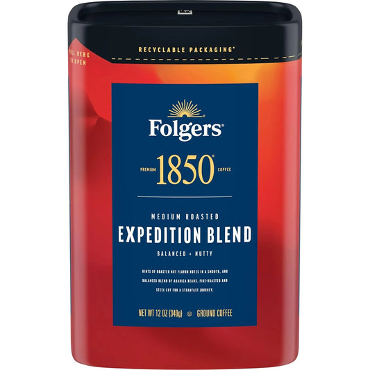 Folgers 1850 Expedition Blend Ground Coffee, 6 Canisters