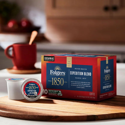 Folgers 1850 Expedition Blend Coffee, Keurig K-Cup Pods, 10 Count