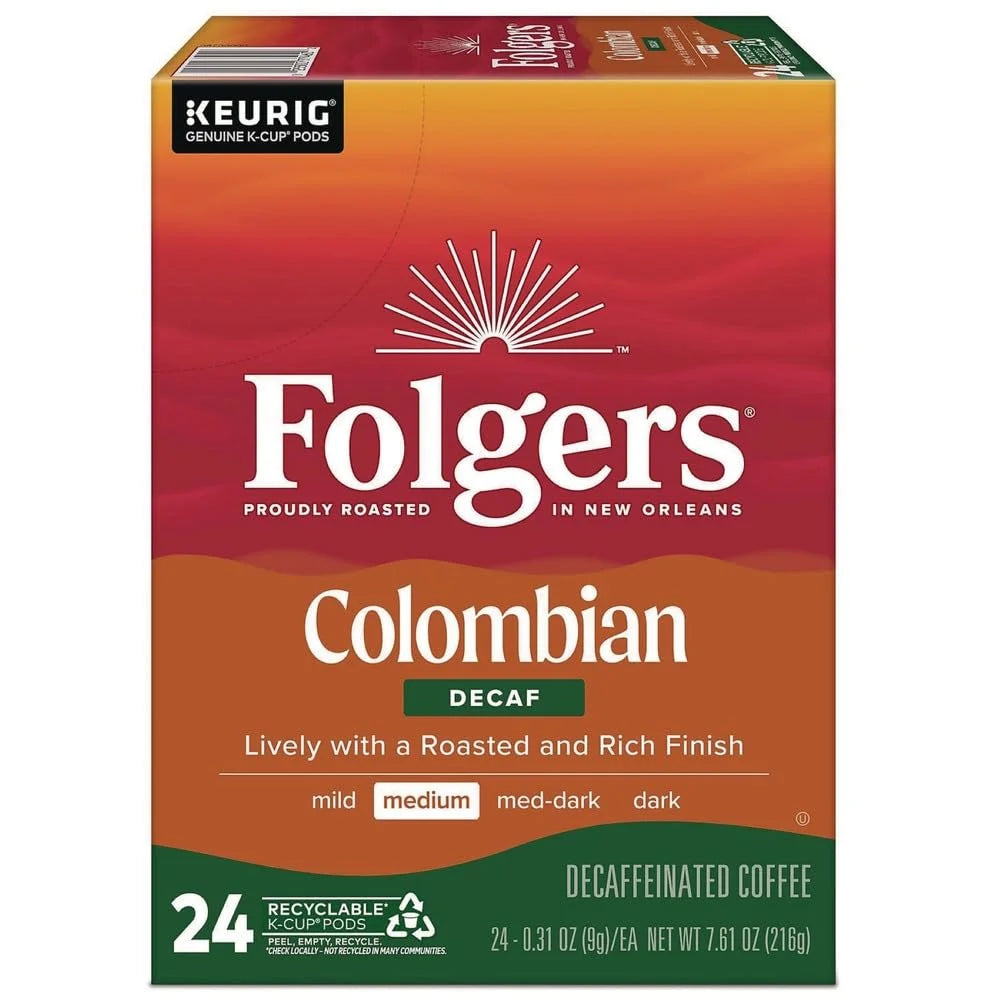 100% Colombian Decaf Coffee K-Cups, 24/Box
