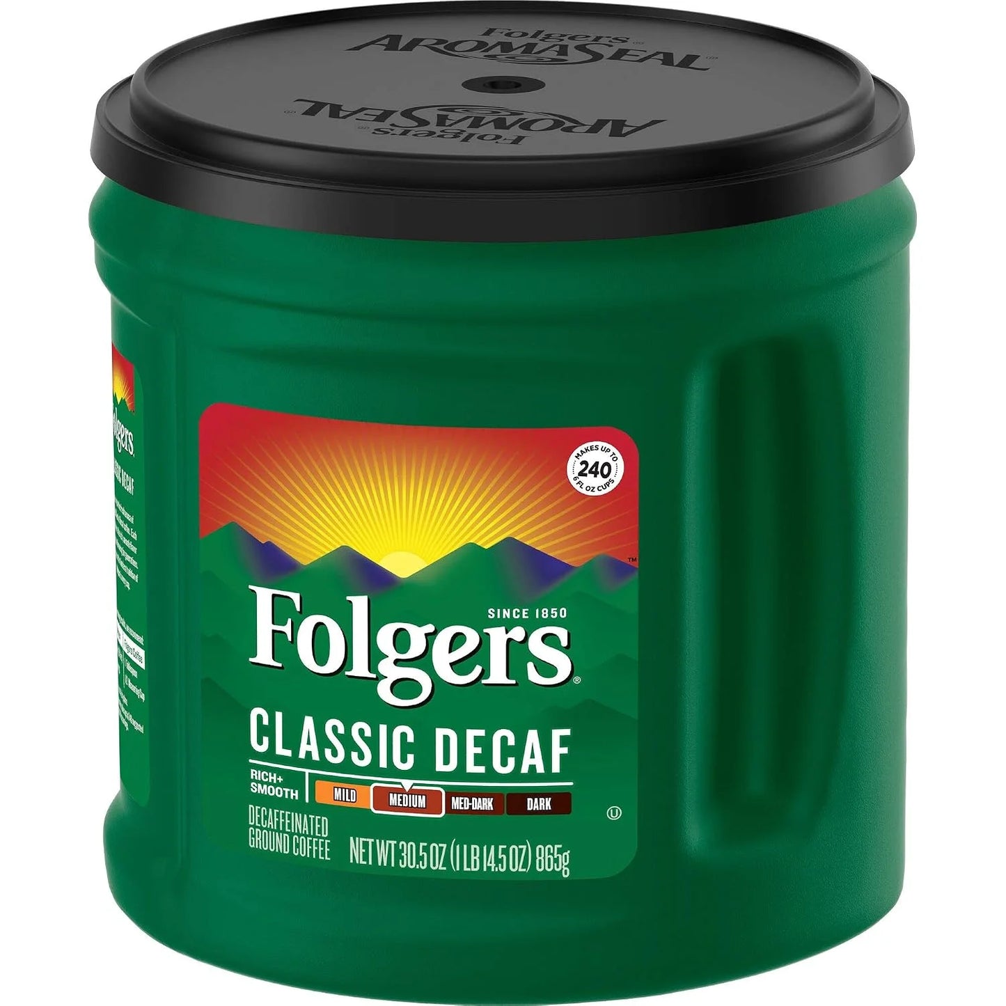 Folgers Classic Decaf Medium Roast Ground Coffee, 30.5 Ounces (Pack of 6)