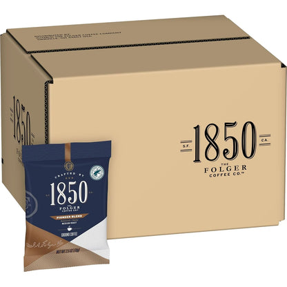 Folgers 1850 Pioneer Blend Medium Roast Ground Coffee, Fraction Pack, 2.5 Ounce (Pack of 24)