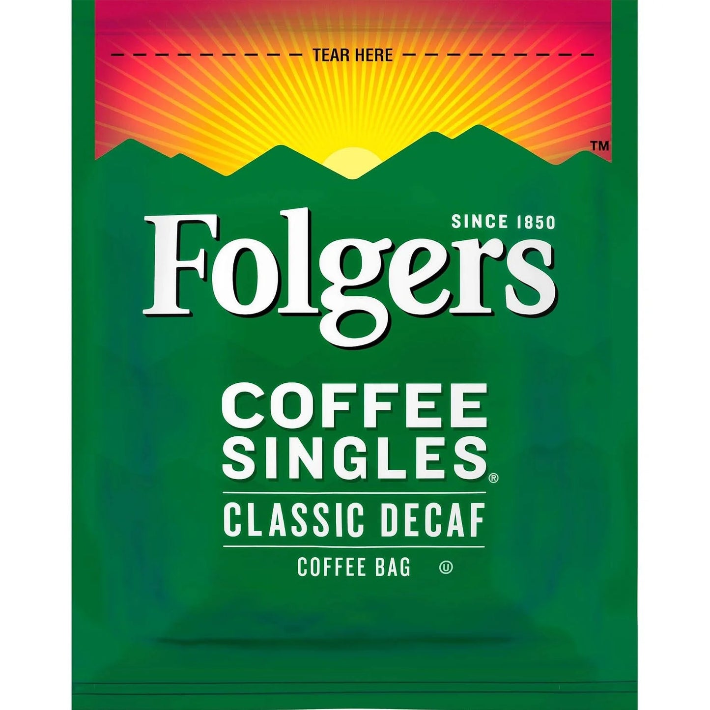 Folgers Coffee Singles Classic Decaf Medium Roast Coffee, 19 Single Serve Coffee Bags