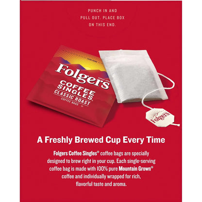 Folgers Classic Roast Coffee Singles, 19 ct