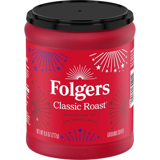 Folgers Classic Roast Ground Coffee, Medium Roast, 9.6 Oz. Canister