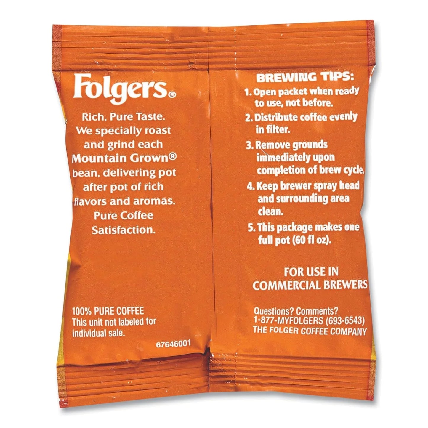 Folgers 100 Percent Colombian Supreme Ground Coffee, Medium Roast 1.75 Ounce (Pack of 42)