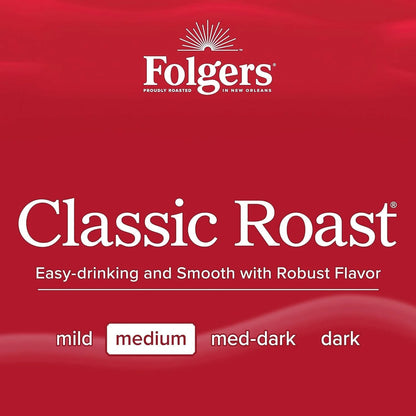 Folgers Classic Roast Ground Coffee, Medium Roast, 6 (33.7-Oz.) Canisters