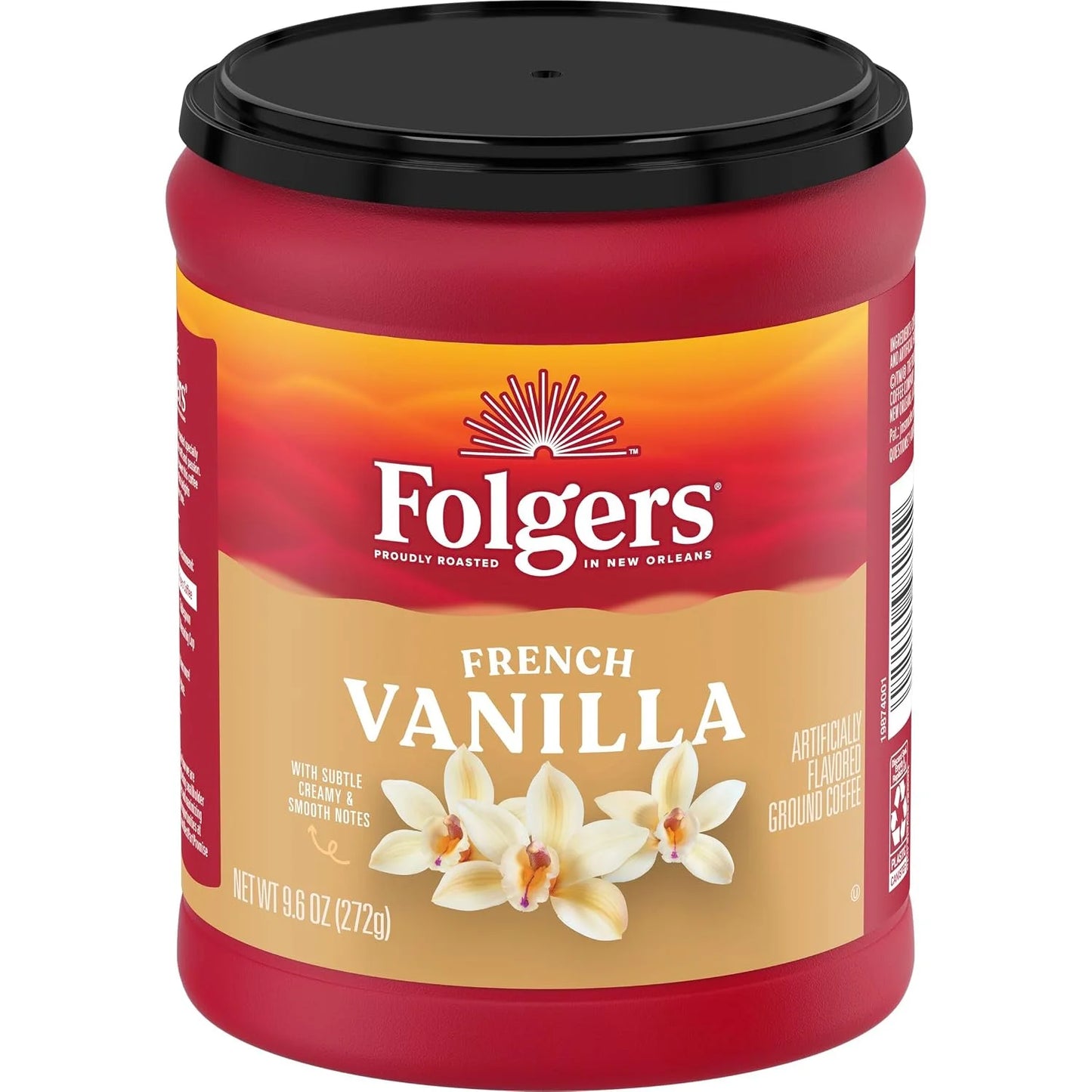 Folgers French Vanilla Artificially Flavored Ground Coffee, 6 Canisters