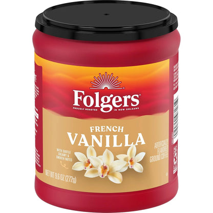 Folgers French Vanilla Artificially Flavored Ground Coffee, 9.6 Oz.