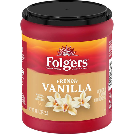Folgers French Vanilla Artificially Flavored Ground Coffee, 9.6 Oz.
