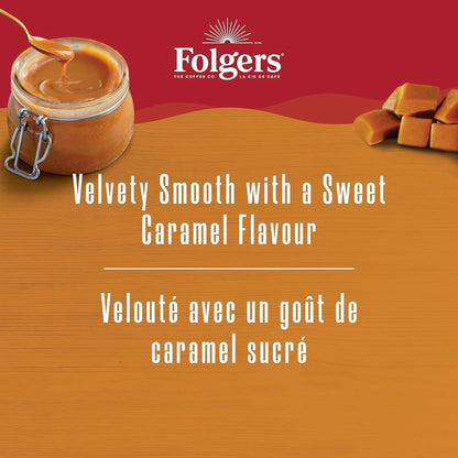 Folgers Caramel Drizzle Flavoured Coffee, Single-Serve K-Cup Pods For Keurig Coffee Makers, 30 Count