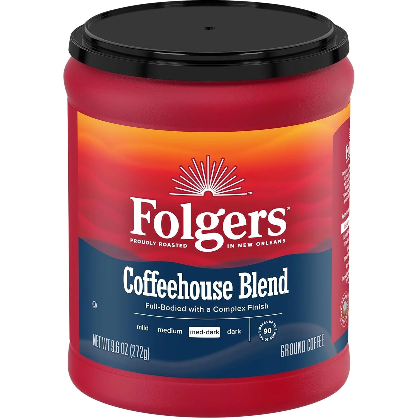 Folgers Coffeehouse Blend Ground Coffee, 6 (9.6-Oz.) Canisters