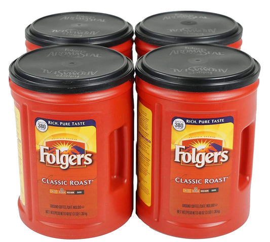 Folgers, Classic Medium Roast Coffee, 48 oz, 4 Cans