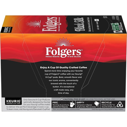 Folgers Black Silk, Dark Roast Coffee, Keurig K-Cups, 12 Count Box