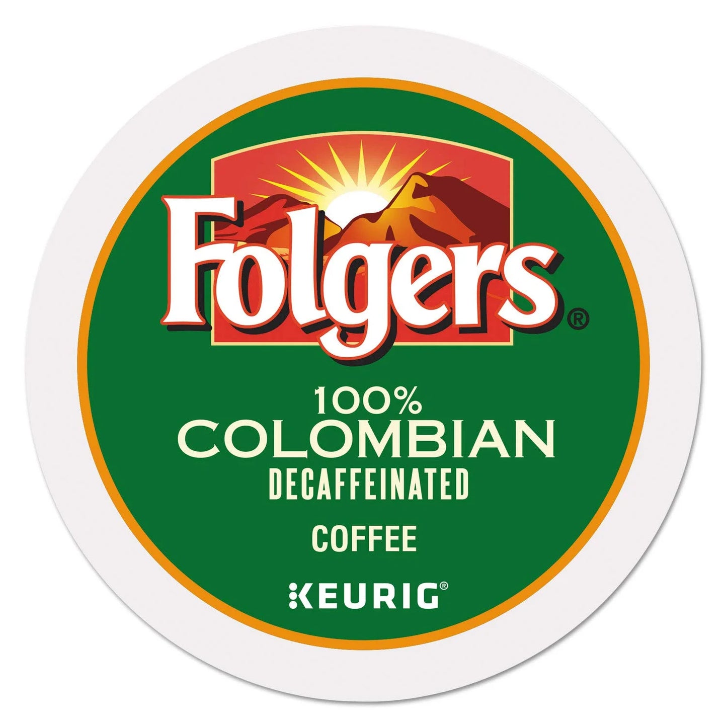Folgers 100 Percent Colombian Decaf Single Serve K-cup Pods For Keurig brewers, 96 Count