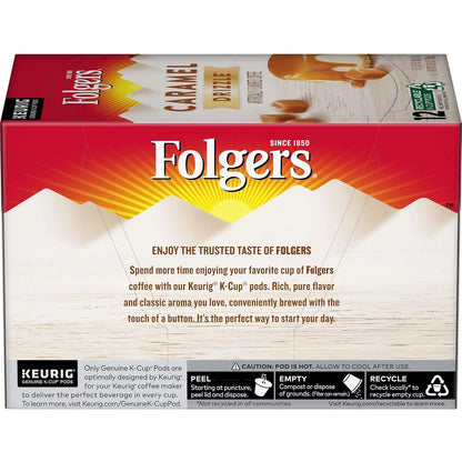 Folgers Caramel Drizzle Flavored Coffee, 12 K Cups for Keurig Coffee Makers