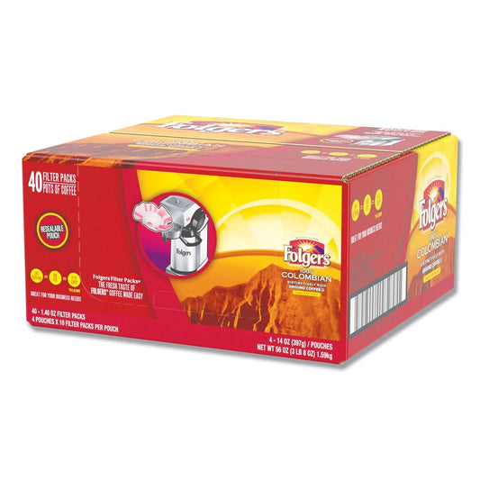 Folgers 100% Columbian Medium Roast Ground Coffee, 40-1.4 Ounce Filter Packs