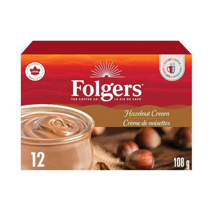 Folgers Hazelnut Cream K-Cup Coffee Pods 12 Count