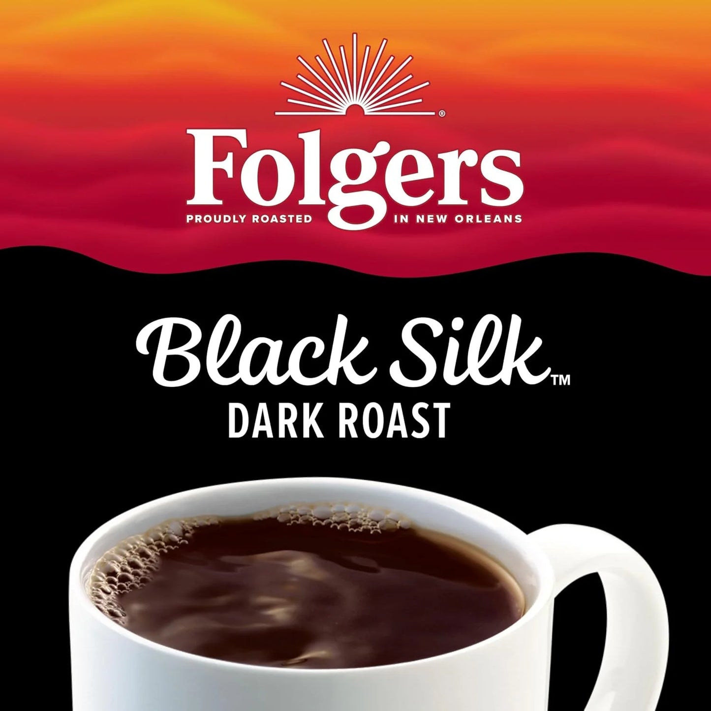 Folgers Black Silk Instant Coffee, Dark Roast, 6 Jars