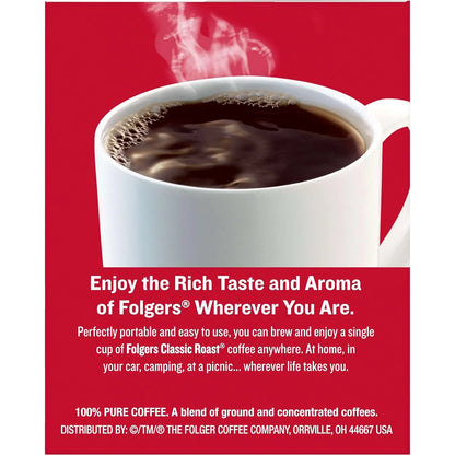 Folgers Classic Roast Coffee Singles, 19 ct