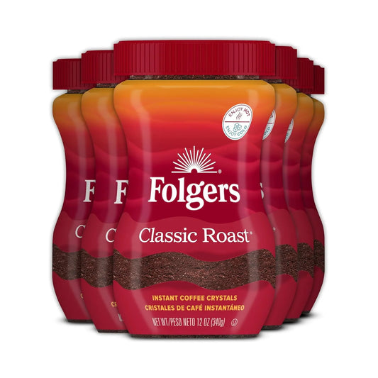 Folgers Classic Roast Instant Coffee, 12 oz Jar