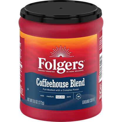 Folgers Coffeehouse Blend Ground Coffee, 6 (9.6-Oz.) Canisters